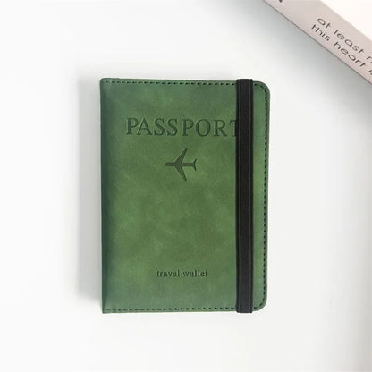 RFID Blocking Passport Holder Cover Wallet Case Travel Leather Wallet for Men Women Multi-Function ID Bank Card Case Accessories