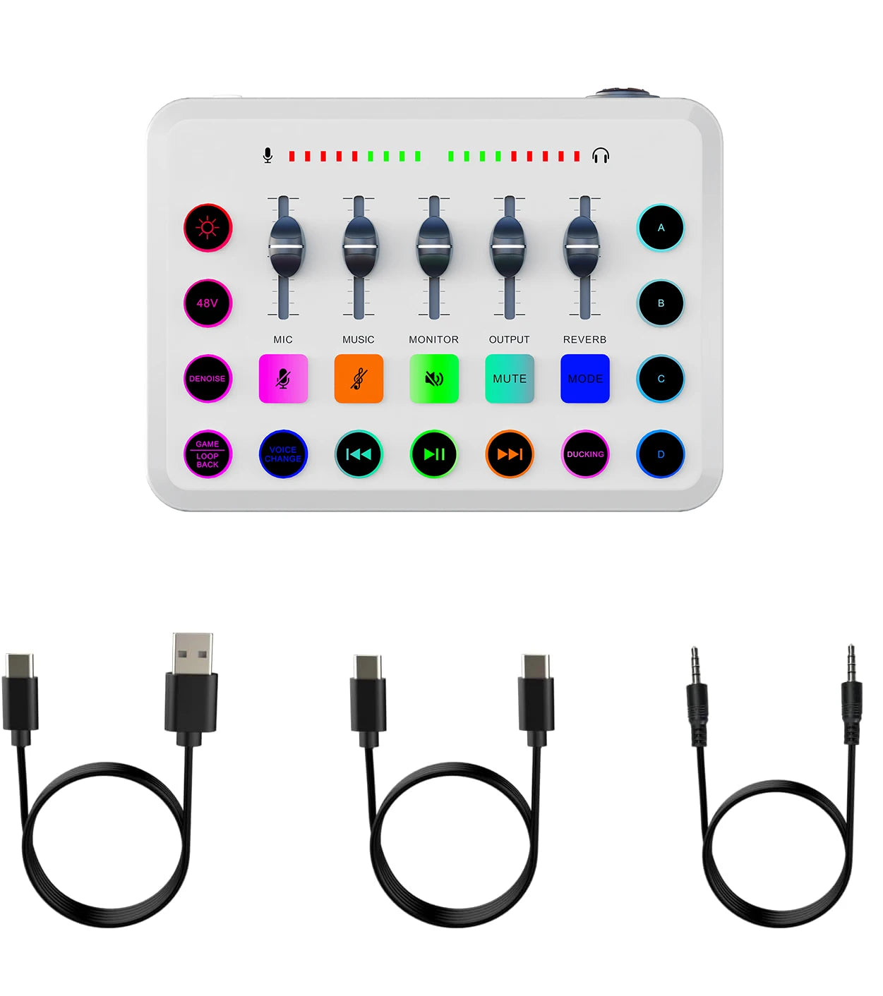 Likheung F11 Live Sound Card Streaming 5-Channel Mixer Sound Card Audio Mixer Professional Studio for Game Voice Podcast Live