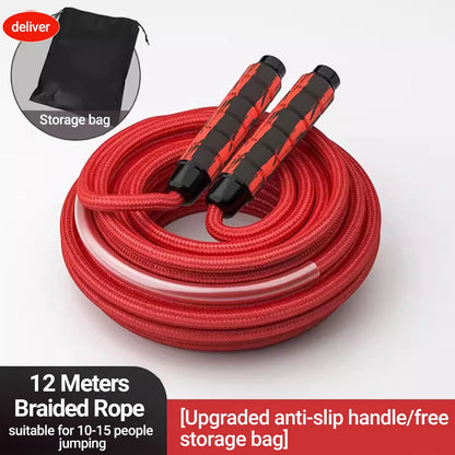 ST ORIGINAL  3/10/15m Thick Long Jump Rope Spring Group Skipping Rope Anti-slip Wooden Handles School Collective Sports Shaking