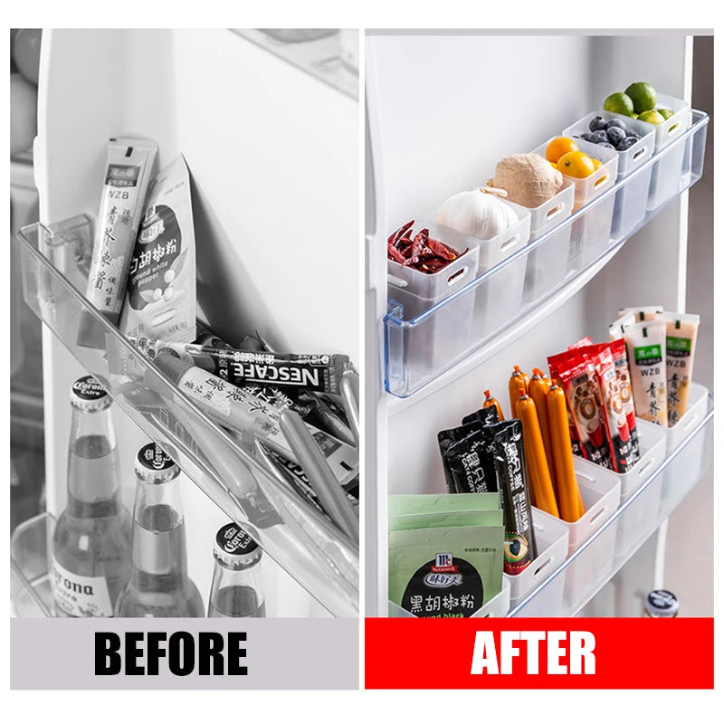 2Pcs Refrigerator Organizer Bins Transparent Fridge Storage Bin Food Fresh Box Vegetable Fruit Container Kitchen Accessories