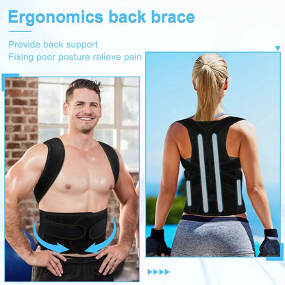 Back Brace for Lumbar Support and Upright Back Straightener Back Corrector Posture Improve and Neck, Back, Shoulder Pain Relieve