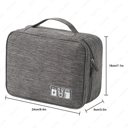 Travel Cable Organizer Bag Electronic Accessories Case Portable Double Layer Cable Storage Bag for Cord Phone Charger FlashDrive