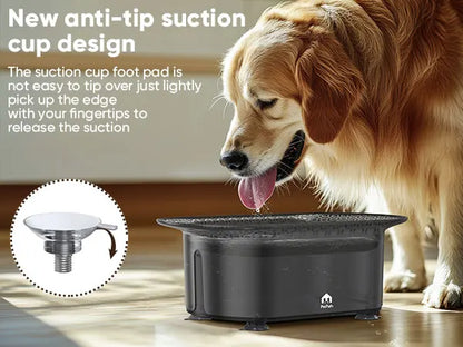 PETPATH No Spill Dog Water Bowl 2.2L (75oz) Large Capacity Anti-Splash Design – Reduces Refill Frequency for All Dogs