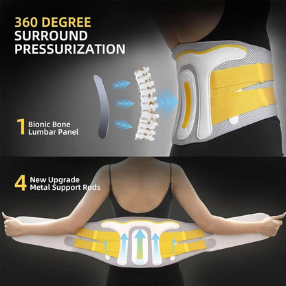 1pcs Back Brace for Lower Back Pain, Breathable Design with Lumbar Support Belt, Back Support Brace for Men and Women, Immediate