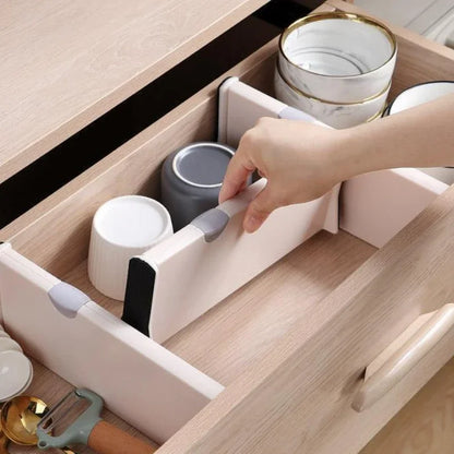 T Drawer Divider Adjustable Home Organization Dividers White Plastic Partition Holder Creative Retractable Drawer Dividers