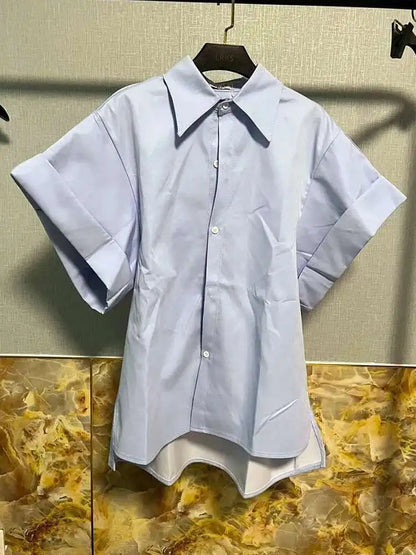 LUZHEN Niche Design Stylish Short Sleeve Shirts Original Fashion Elegant Handsome Korean Clothing Men Casual Blouses Tops LZ4028