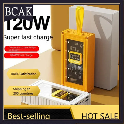 BCAK  Brand discount store 30000mAh 50000mAh 120W Fast Charging Transparent Power Bank 200000mAh Large-capacity Mobile Power