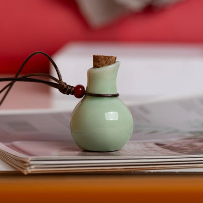 Handmade Ceramic Perfume Bottle Pendant Essential Oil Diffuser Artisan Craft Jewelry