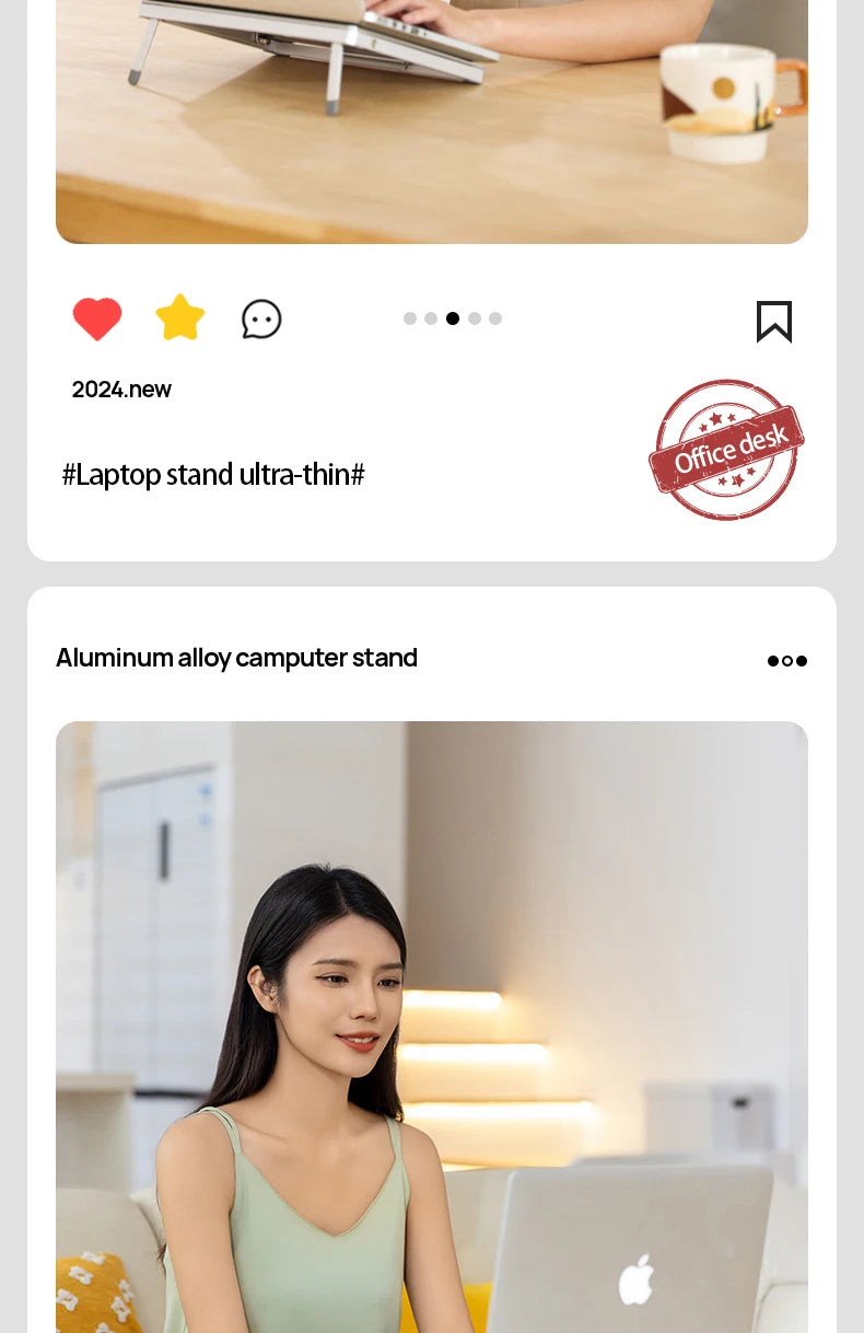 Laptop Stand for Desk, Height Adjustable Laptop Riser Aluminum Portable Laptop Holder, Holds All Notebook up to 17.3 Inches