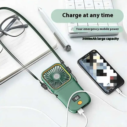 Handheld Small Fan, Desktop Small Fan, Portable USB Fan, Mini Power Bank, Folding Fan, Hanging Neck Fan