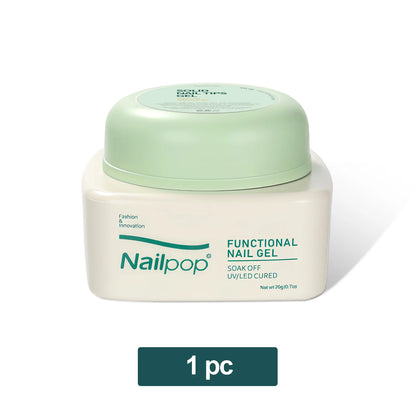 Nailpop Solid Nail Gel Glue for Press On Nails Strong Adhesive Clear Gel Tip Adhesive UV Gel Long-Lasting No Damage 20g (1/3pcs)