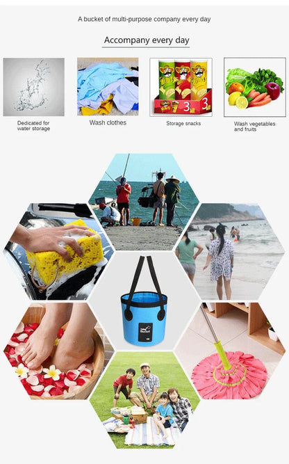 12L/20L Bowl Sink Washing Bag Car Wash Bucket Portable Outdoor Travel Foldable Water Multifunction Folding Portable Bucket Water