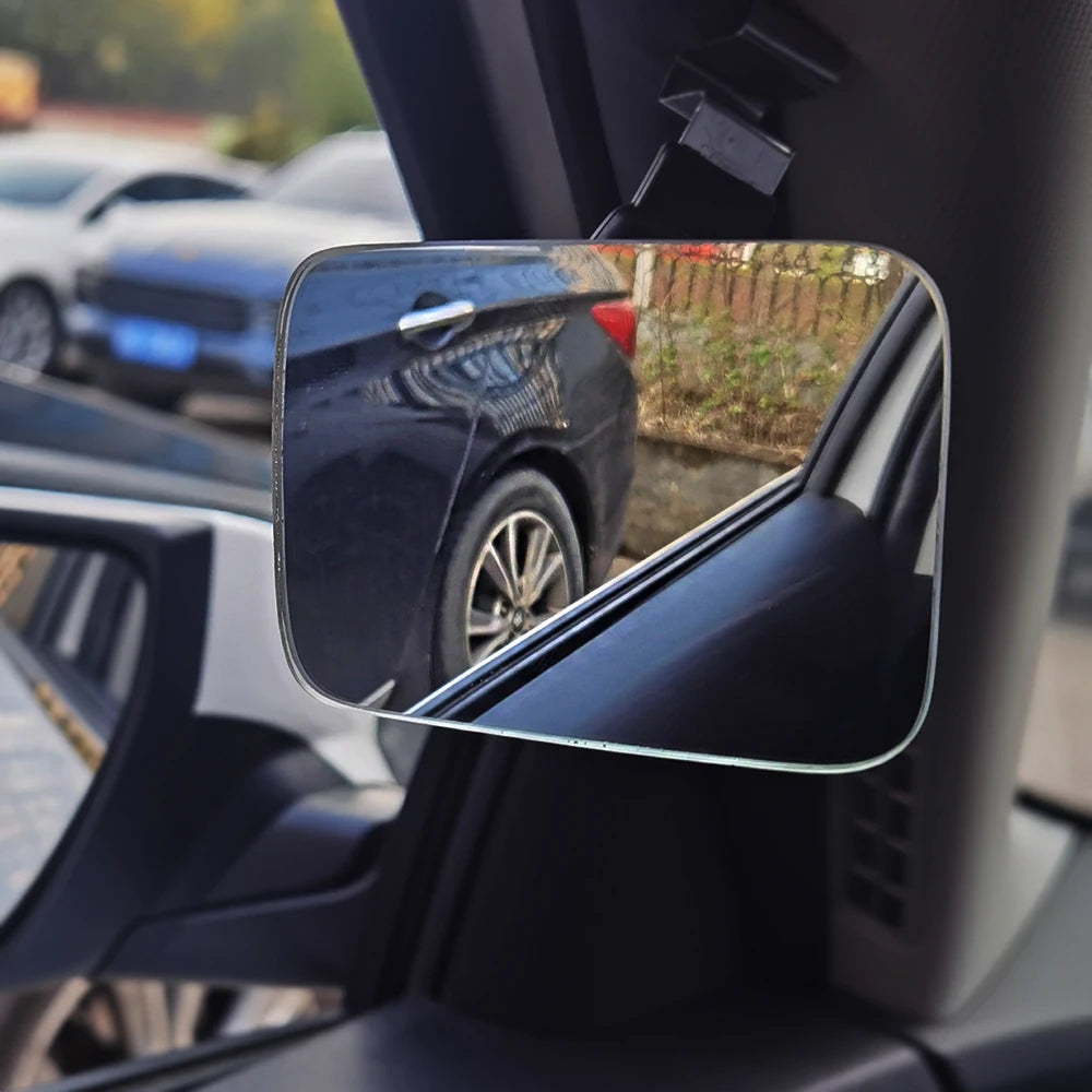 Car Auxiliary Blind Spot Mirror 360 Degree Wide Angle Adjustable  Interior HD Convex Rearview Mirror Parking Rimless Mirrors
