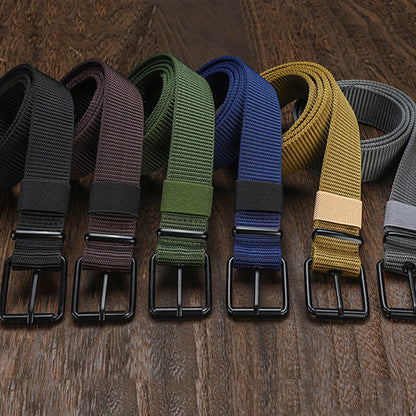 Perforated Canvas Belt Men's Needle Buckle Belt Student Youth Korean Adjustable Multi-Hole Belt Student Jeans Belt