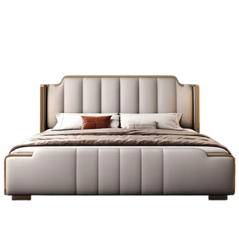 Italian Luxury Beds Leather Modern Simple Storage Beds Queen White Bedroom Double Somieres Marcos De Cama Bedroom Furniture