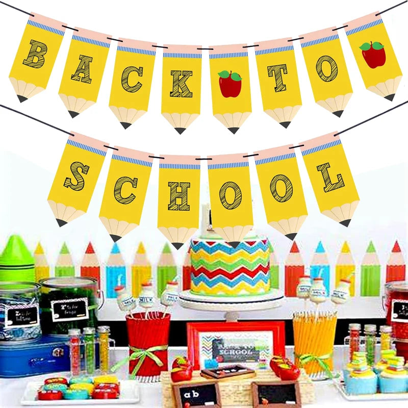 Back to school Pencil Flag, First Day of School Banner, Back to School Flag, Classroom Decoration Supplies