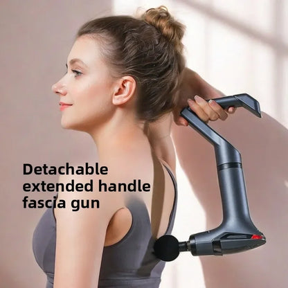Portable Extended Handle Muscle Deep Tissue 3 in 1 Fascial Percussion Massage Gun Neck and Shoulder Back Vibration Massage Gun