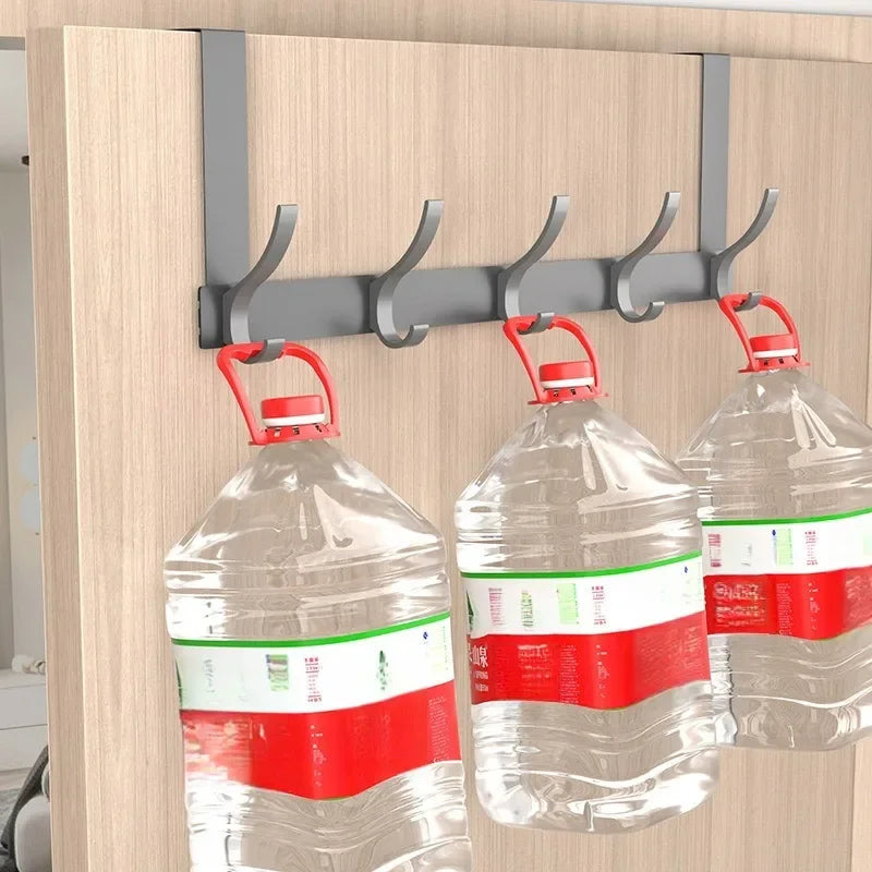 Hooks Over The Door 5-8 Hooks Clothes Coat Hat Towel Hanger Home Bathroom Organizer Rack Kitchen Accessories Holder