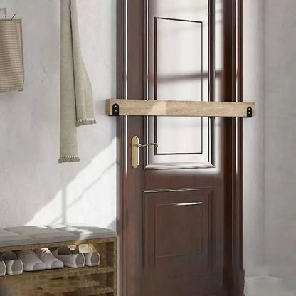 2 Pcs Metal Open Rod Support U-bracket Anti-slip Detachable Door Safety Barricade Support Door Barrier Protection Black