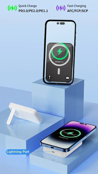 50000mAh Large Capacity Portable Magnetic Power Bank Wireless Charging Charger External Battery 20W PD Fast Charging for iPhone