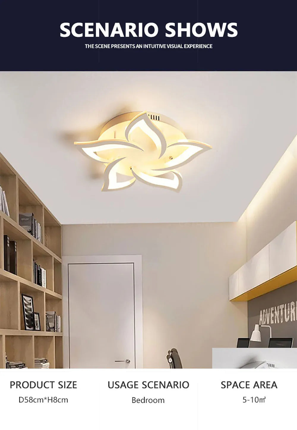 Modern Led Ceiling Light With Creative Petal Design For Decorating Living Rooms Bedrooms Entrances Corridors Balconies Lighting