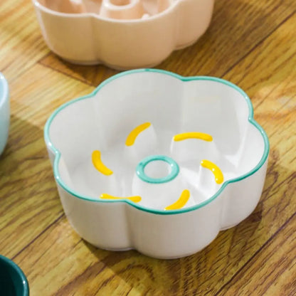 Ceramic Cat Slow Food Bowl Cute Creative Dog Food Feeding Basin Multi-use Large Capacity Pet Drinking Feeder Water Container
