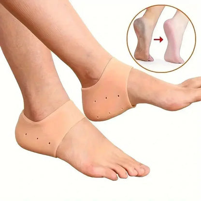 1 Pair Silicone Rubber Gel Socks Anti Cracking Liner Heel Socks Elastic Silicon Moisturizing Foot Skin Care Heel Foot Protection