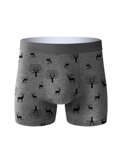 4pcs Men's Underwear Sports Fitness Boxer Briefs Breathable and Comfortable Long Panties Athleisure Fashion Long Panties