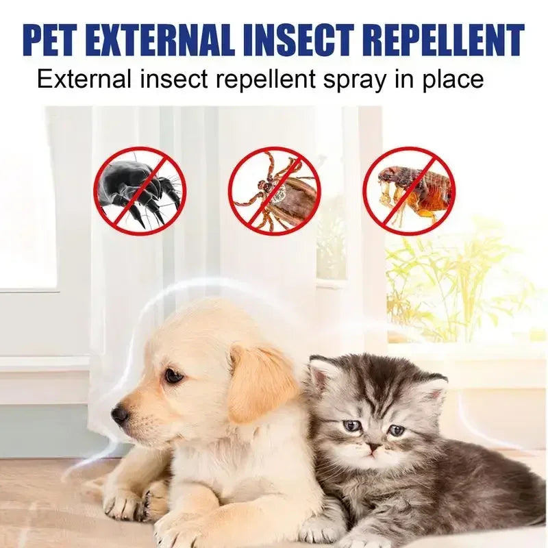 Pet Dog Cat Anti Flea Drops 100ml Insectcide Flea Lice Remover Spray Insect Repellent Soothing Home and Cats Dogs Prevent Ticks