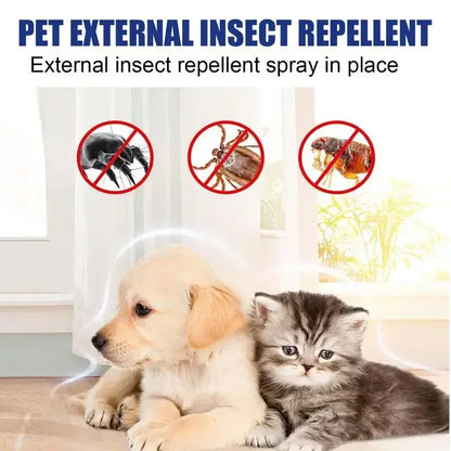 Pet Dog Cat Anti Flea Drops 100ml Insectcide Flea Lice Remover Spray Insect Repellent Soothing Home and Cats Dogs Prevent Ticks