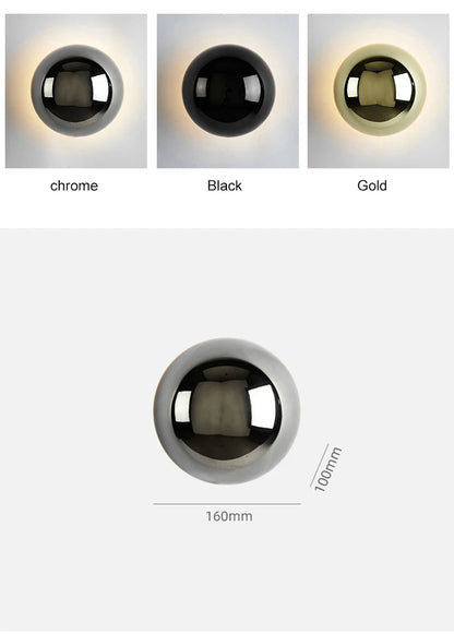 Nordic decorative gold circular wall lamp bedroom bedside living room dining room art minimalist wall mounted lamp