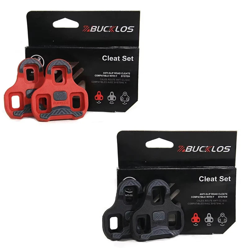 BUCKLOS for LOOK Keo Cleats Float Road Cycling Shoes Pedal Cleats for Look Keo Bike Self Locking Pedal Plate 4.5/9 Degree 1/2pc