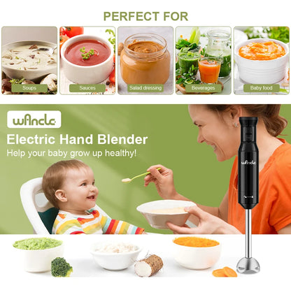 Wancle 600W Electric Hand Immersion Blender Multifunctional Kitchen Mixer For Baby Food Vegetable Meat Grinder Turbo Function