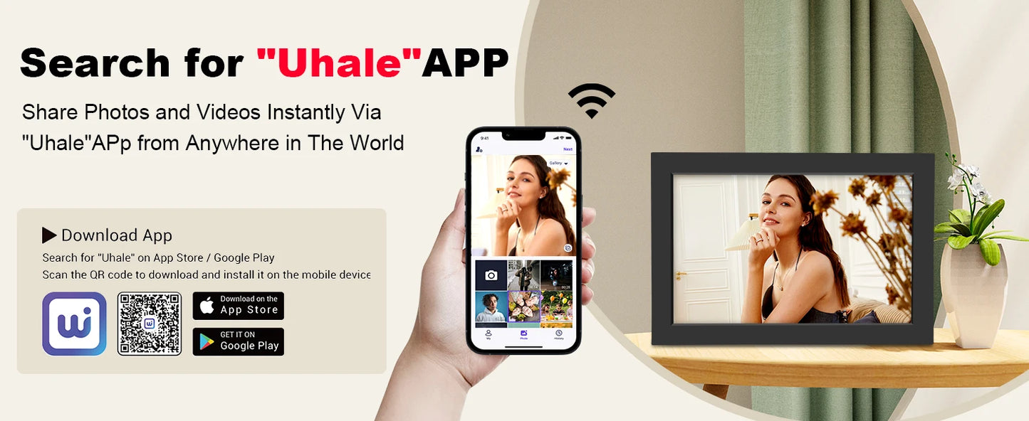 WiFi Digital Photo Frame 10.1 Inch 32GB Smart Digital Picture Frame with 1280x800 IPS HD Touch Screen Digital Frame Gift