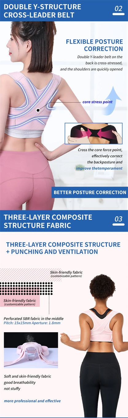 Posture Support Back Brace for Clavicle, Back Straightener Keeps Your Back Straight From Slouching, Comfortable Posture Trainer