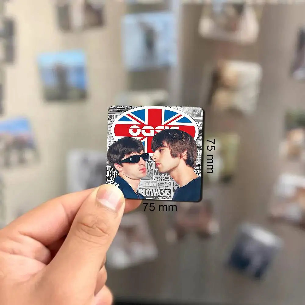 Rock O-Oasis Band  Fridge Magnet Photo Personalized For Office Family Kitchen Refrigerator Friends Gift Holiday Decor