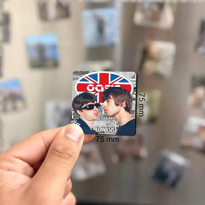 Rock O-Oasis Band  Fridge Magnet Photo Personalized For Office Family Kitchen Refrigerator Friends Gift Holiday Decor