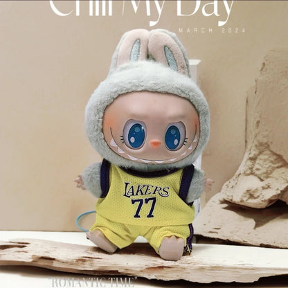 Labuibu Only Selling Clothes 17cm First Second Generation Labubu Basketball Clothes Cute Doll Decoration Handmade Doll Clothes