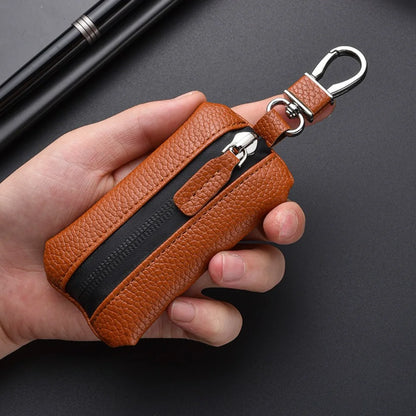 Unisex PU Leather Key Case for Car Key Wallet Pocket Key Holder Organizer Pouch Key Organizer Large Capacity Zipper Key Bag