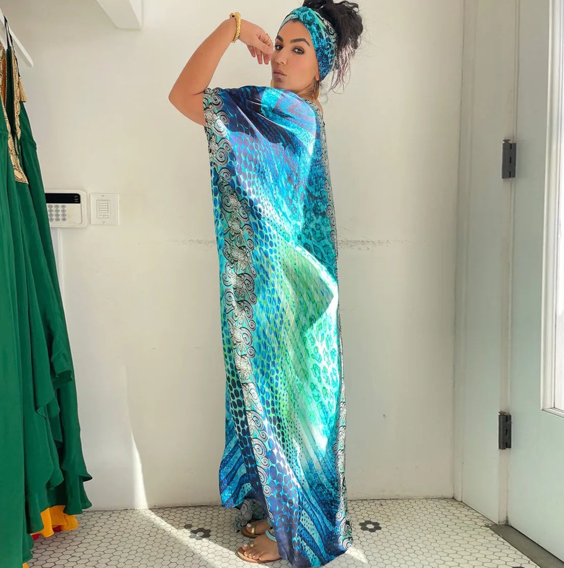 Women Boho Clothing Bohemian Cover-ups Bikinis Maxi Dresses Beach Outfits Kaftans Swimwear