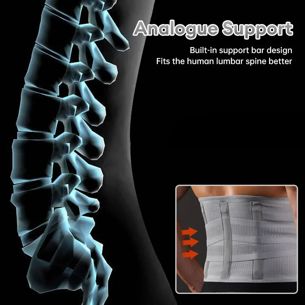 2024 Adjustable Back Braces Waist Belt Men Women Work Lower Back Pain Relief Breathable Anti-skid Spine Lumbar Support Belt