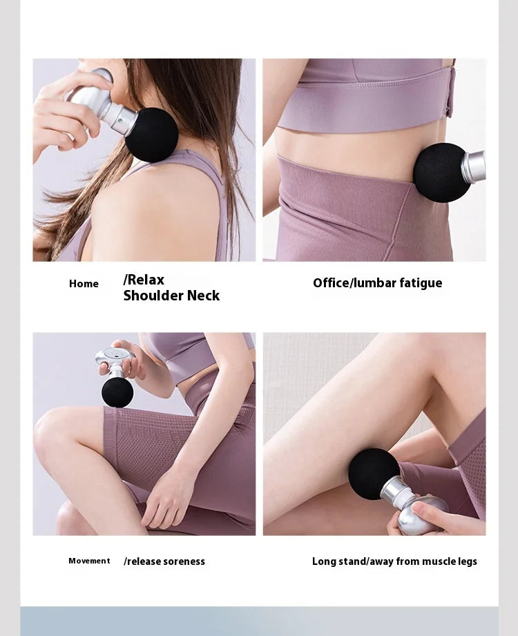 Portable Mini Wireless Massage Gun Home Electric Sports Handheld Fascial Gun Body Deep Tissue Muscle Vibration Fitness Massager