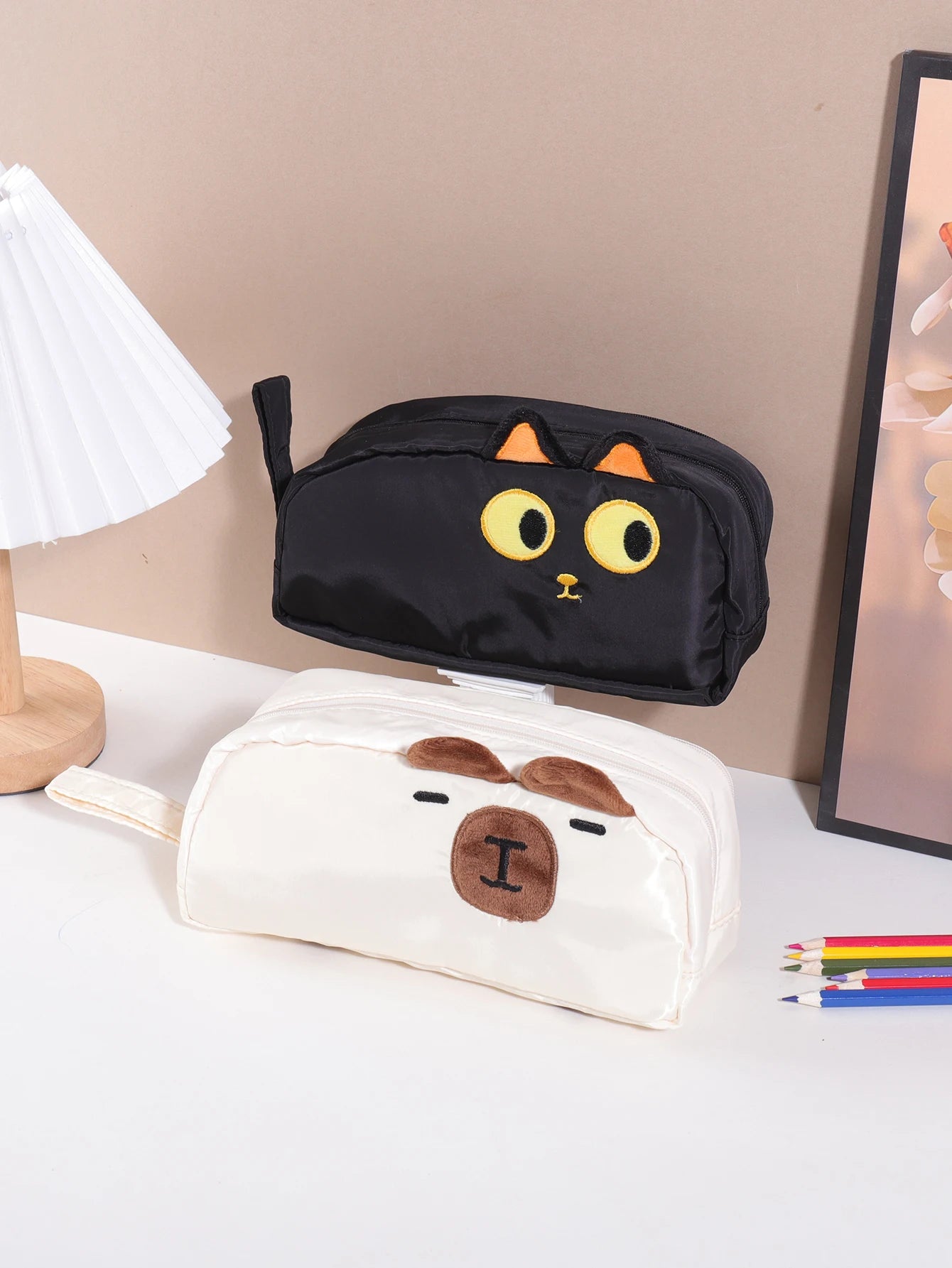 1 pc pencil case in the shape of a cute animal, cartoon-style, stylish and portable school supplies, back-to-school essentials