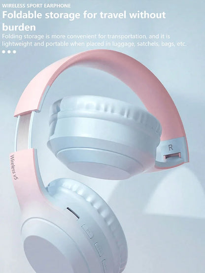 Headset Wireless Headset, Long Life, Foldable, Low Latency Gaming Noise Cancelling Wireless Headset