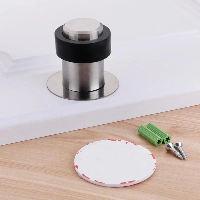 Rubber Door Stopper Stainless Steel Door Protective Pad Wall Protector Door Stop Anti-collision Door Holder Door Stops Hardware