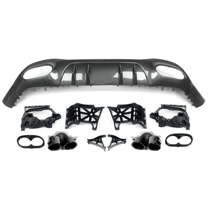 FOR MERCEDES A CLASS W177 AMG A45 A45S LOOK REAR DIFFUSER TAILPIPES CARBON LOOK