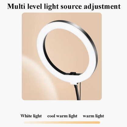 LED Fill Light with Flexible Arm Phone Holder Stand for Video Recording Live Streaming Cooking Adjustable Articulating Arm