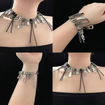 Stylish Zipper Necklaces Punk Men's And Women's Jewelry Accessories Unisex Jewelry Accessories Party Neck Accessories