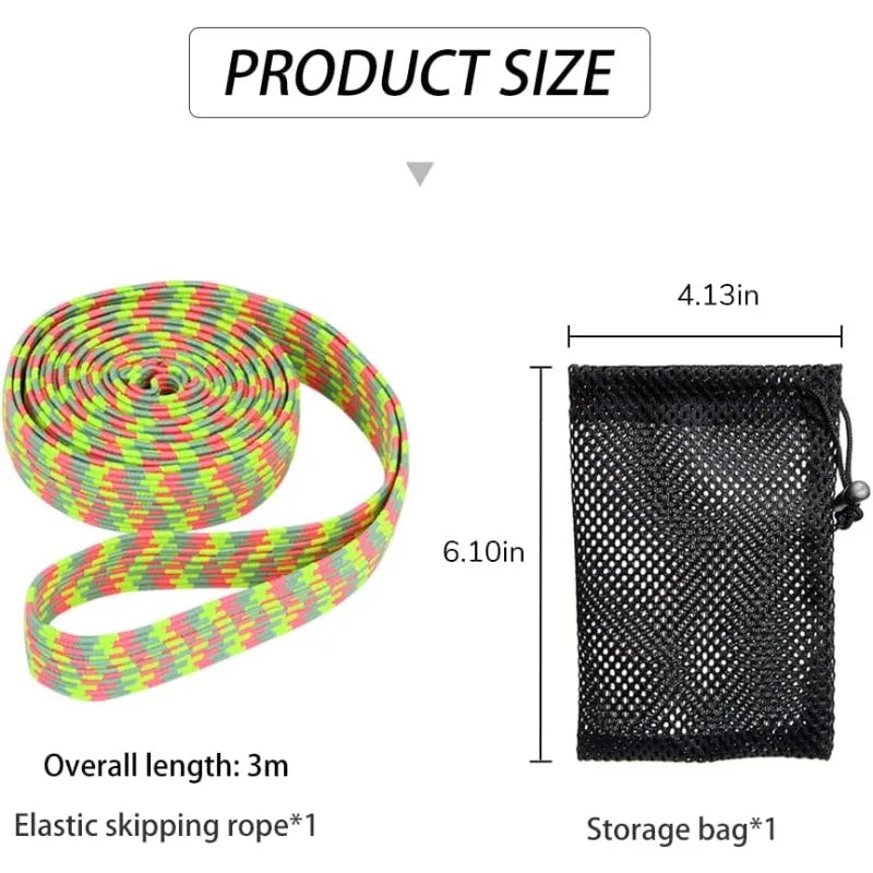 Colored jump rope, giant twisted fudge wide, fudge, 3 meters long, classic game children, rubber twisted, girls and boys.