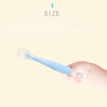 Baby Soft Silicone Spoon Soft Head Soup Spoon Baby Eating Training Spoon and Storage Box Feeding Tableware Set